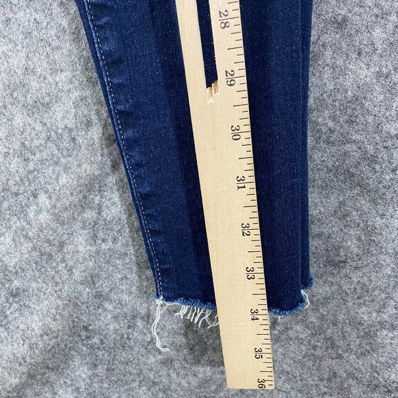 Frame Denim Jeans 26 Blue Le Skinny De Jeanne Crop Mid Rise Bonn - Picture 10 of 10